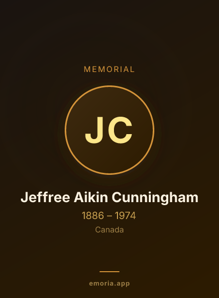 Memorial portrait of Jeffree Aikin Cunningham