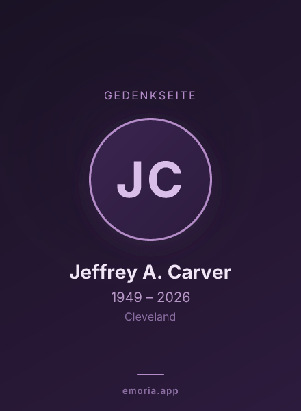 Gedenkportrait von Jeffrey A. Carver