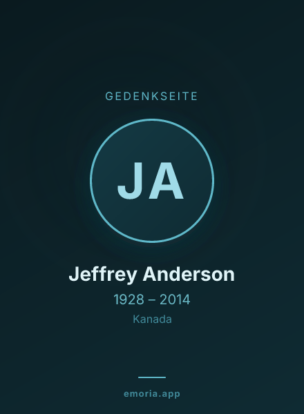 Gedenkportrait von Jeffrey Anderson