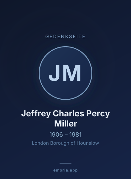 Gedenkportrait von Jeffrey Charles Percy Miller