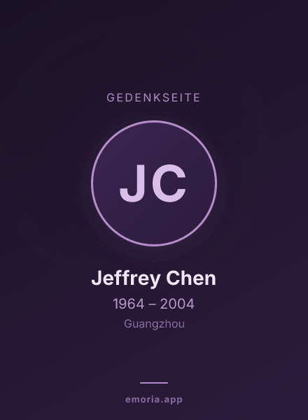 Gedenkportrait von Jeffrey Chen
