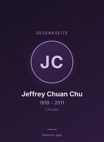 Gedenkportrait von Jeffrey Chuan Chu