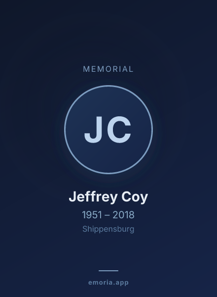 Memorial portrait of Jeffrey Coy