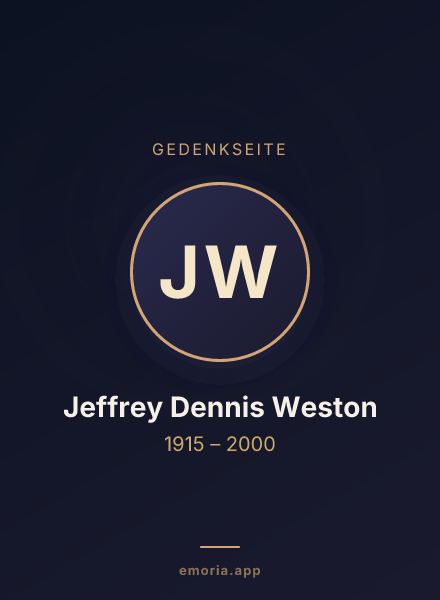 Gedenkportrait von Jeffrey Dennis Weston