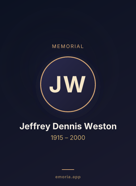 Memorial portrait of Jeffrey Dennis Weston
