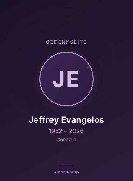 Gedenkportrait von Jeffrey Evangelos