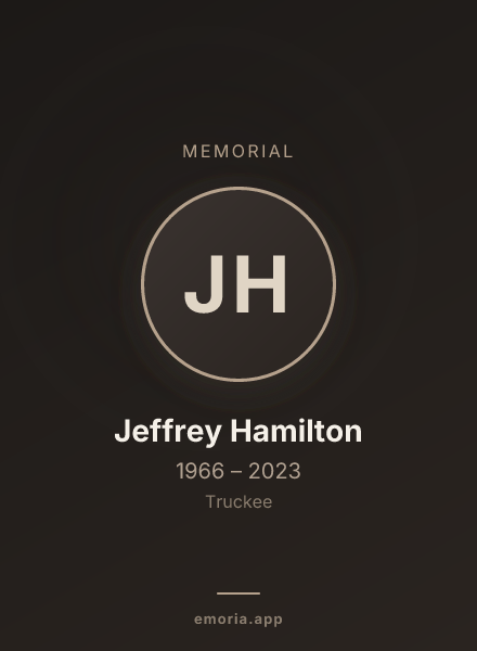 Memorial portrait of Jeffrey Hamilton