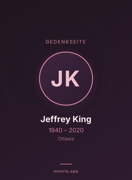 Gedenkportrait von Jeffrey King