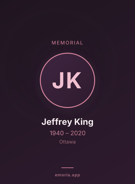 Memorial portrait of Jeffrey King