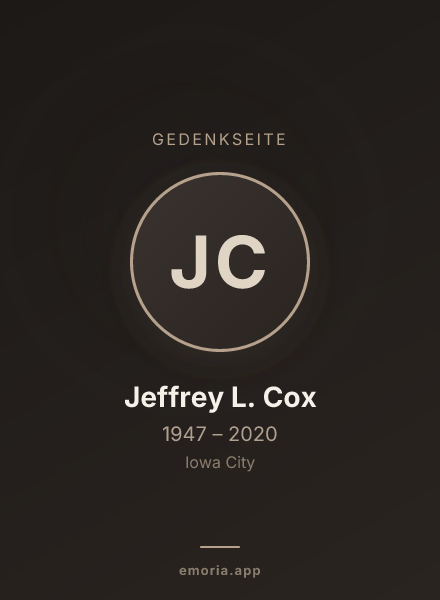 Gedenkportrait von Jeffrey L. Cox