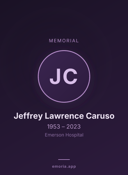 Memorial portrait of Jeffrey Lawrence Caruso