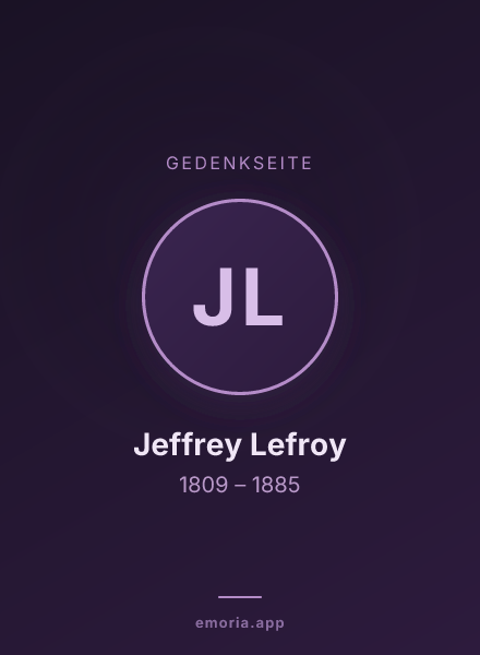 Gedenkportrait von Jeffrey Lefroy