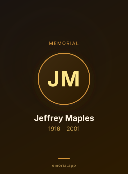 Memorial portrait of Jeffrey Maples