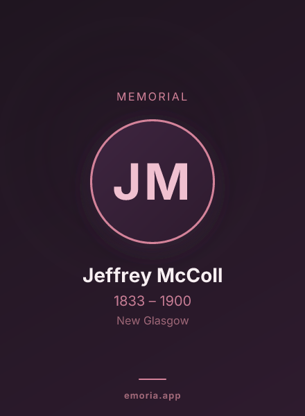 Memorial portrait of Jeffrey McColl