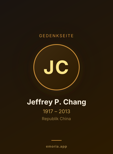 Gedenkportrait von Jeffrey P. Chang