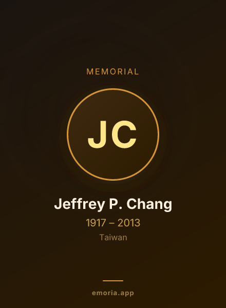 Memorial portrait of Jeffrey P. Chang