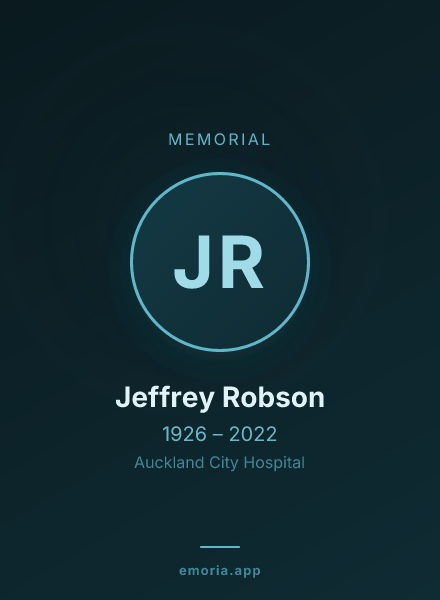 Memorial portrait of Jeffrey Robson