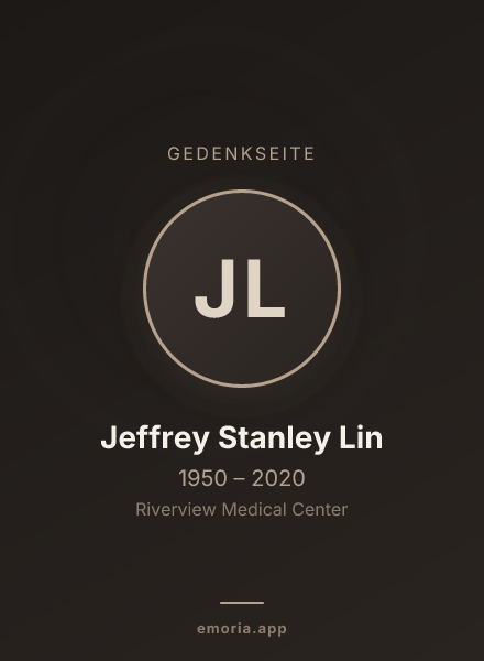 Gedenkportrait von Jeffrey Stanley Lin