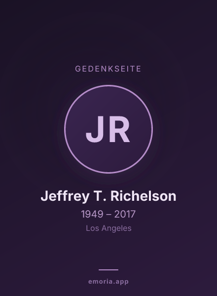 Gedenkportrait von Jeffrey T. Richelson