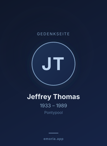 Gedenkportrait von Jeffrey Thomas