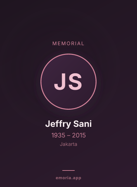 Memorial portrait of Jeffry Sani