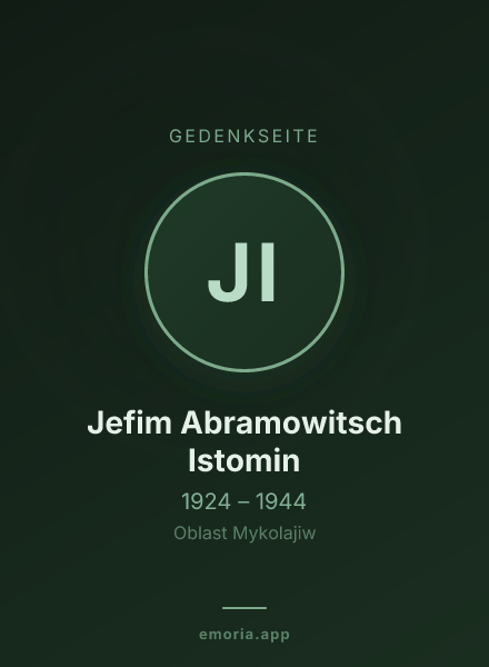 Gedenkportrait von Jefim Abramowitsch Istomin