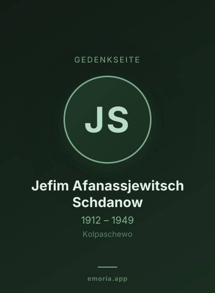 Gedenkportrait von Jefim Afanassjewitsch Schdanow