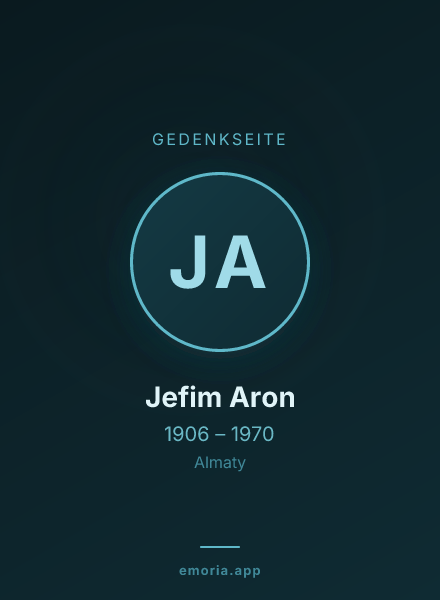 Gedenkportrait von Jefim Aron