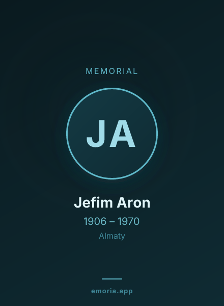 Memorial portrait of Jefim Aron
