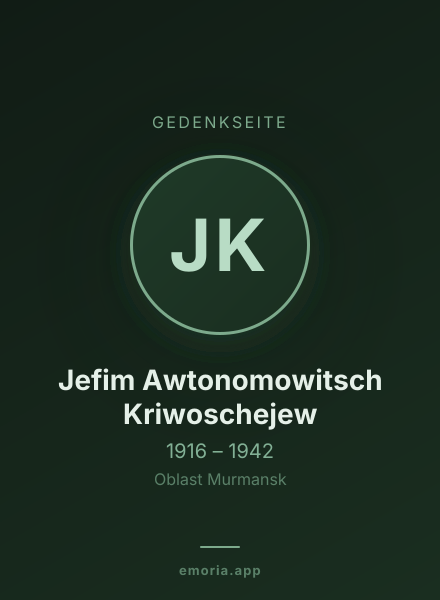 Gedenkportrait von Jefim Awtonomowitsch Kriwoschejew