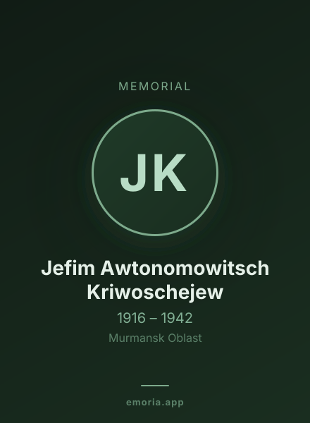 Memorial portrait of Jefim Awtonomowitsch Kriwoschejew