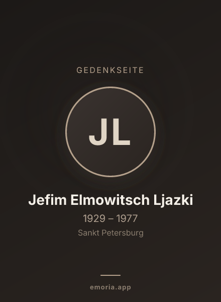 Gedenkportrait von Jefim Elmowitsch Ljazki