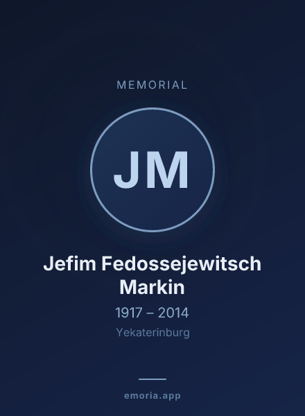 Memorial portrait of Jefim Fedossejewitsch Markin