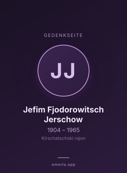 Gedenkportrait von Jefim Fjodorowitsch Jerschow