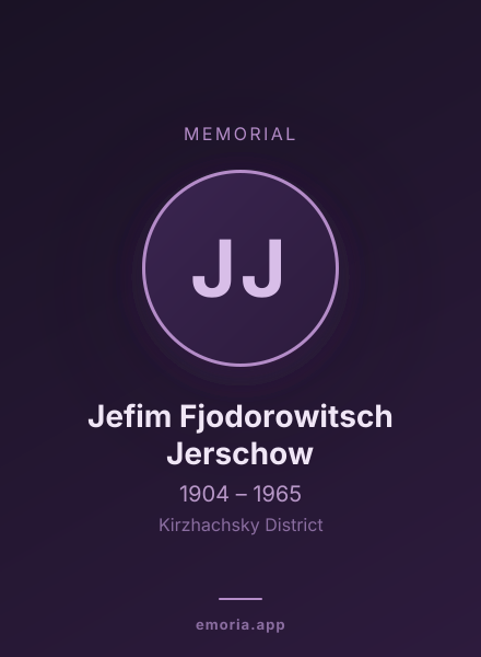 Memorial portrait of Jefim Fjodorowitsch Jerschow