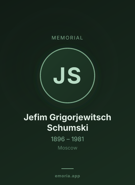 Memorial portrait of Jefim Grigorjewitsch Schumski