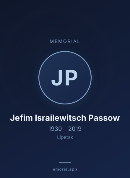 Memorial portrait of Jefim Israilewitsch Passow