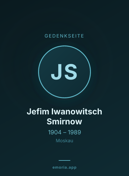 Gedenkportrait von Jefim Iwanowitsch Smirnow