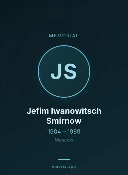 Memorial portrait of Jefim Iwanowitsch Smirnow