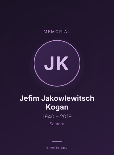 Memorial portrait of Jefim Jakowlewitsch Kogan