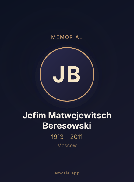 Memorial portrait of Jefim Matwejewitsch Beresowski