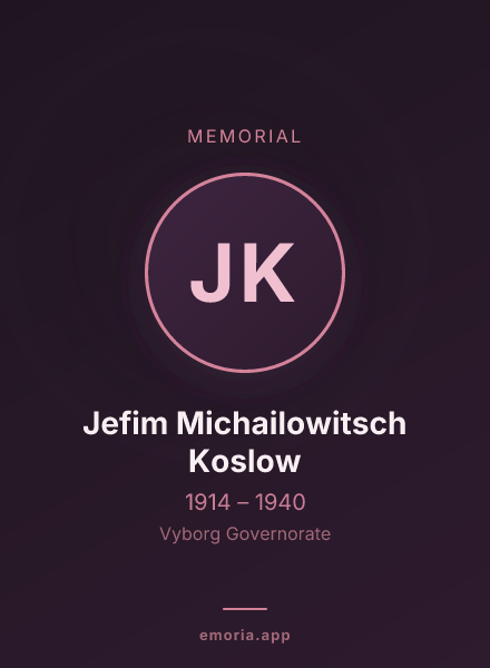 Memorial portrait of Jefim Michailowitsch Koslow