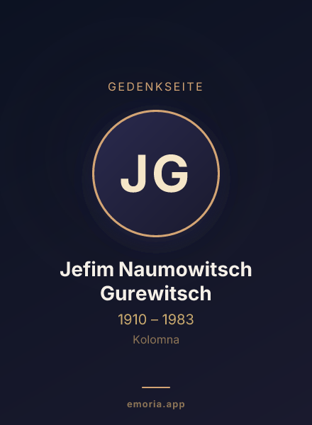 Gedenkportrait von Jefim Naumowitsch Gurewitsch