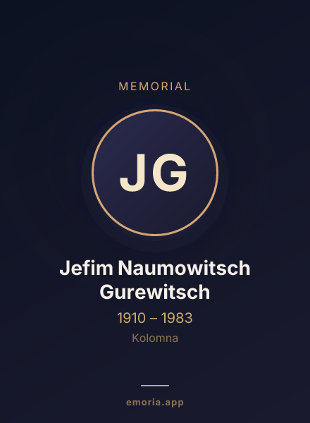 Memorial portrait of Jefim Naumowitsch Gurewitsch