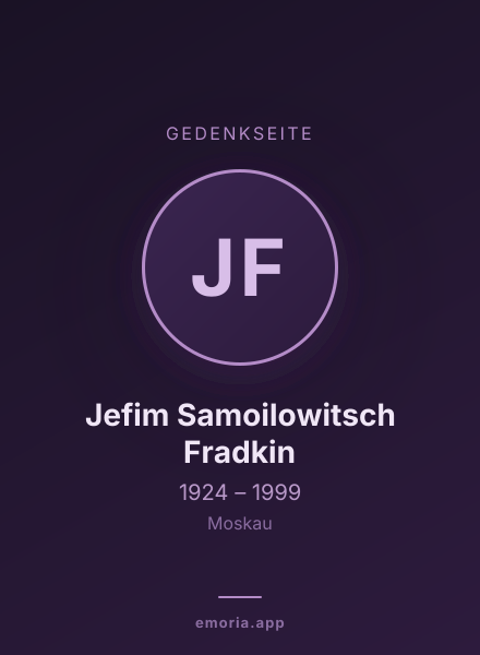 Gedenkportrait von Jefim Samoilowitsch Fradkin