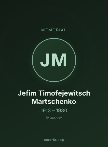 Memorial portrait of Jefim Timofejewitsch Martschenko