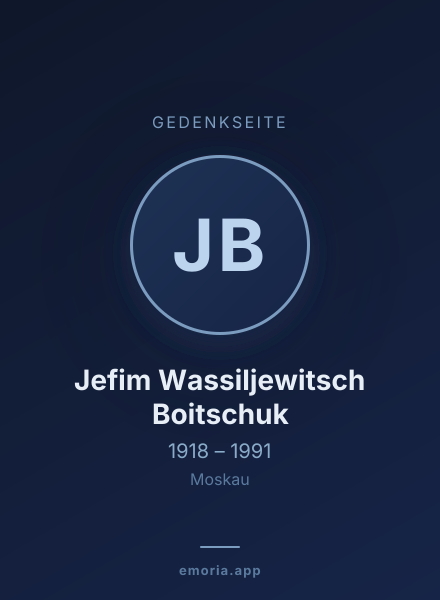 Gedenkportrait von Jefim Wassiljewitsch Boitschuk