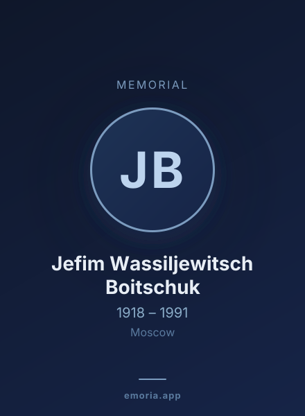 Memorial portrait of Jefim Wassiljewitsch Boitschuk