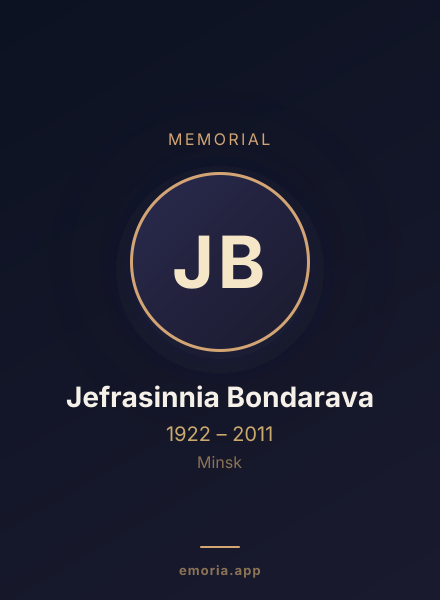 Memorial portrait of Jefrasinnia Bondarava