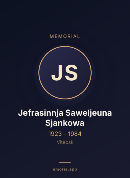 Memorial portrait of Jefrasinnja Saweljeuna Sjankowa